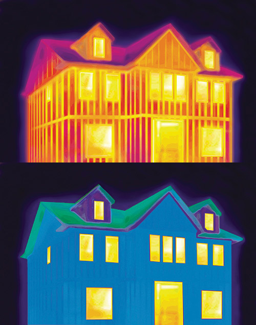 Thermal Bridging (Exterior Insulation on bottom image)